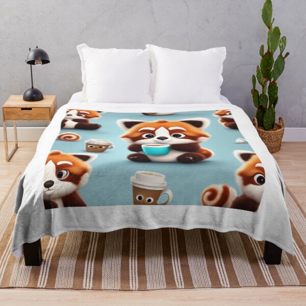 Item preview, Cute Sleepy Red Panda Holding Coffee Cartoon Vector Icon designed and sold by hjian8219.