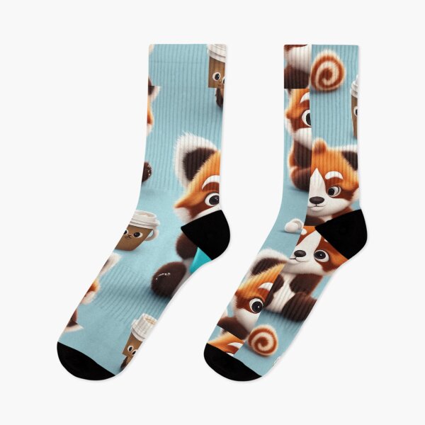 Item preview, Cute Sleepy Red Panda Holding Coffee Cartoon Vector Icon designed and sold by hjian8219.