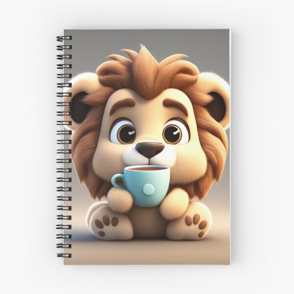 Item preview, Cute Sleepy Lion Holding Coffee Cartoon Vector Icon designed and sold by hjian8219.