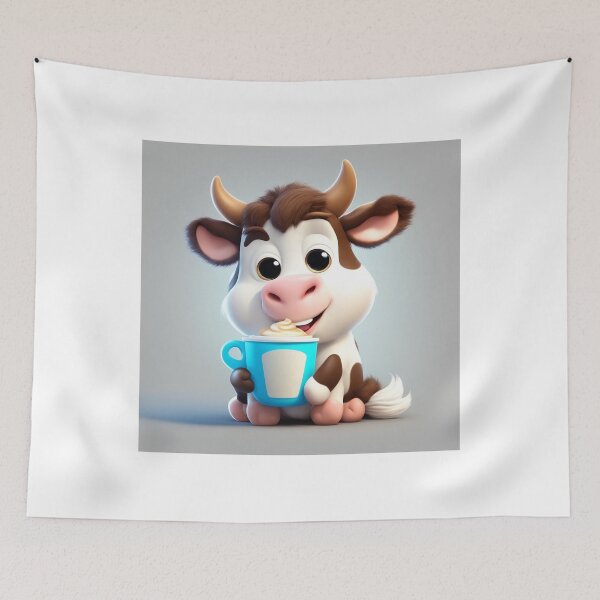 Item preview, Cute Sleepy cow Holding Coffee Cartoon Vector Icon designed and sold by hjian8219.
