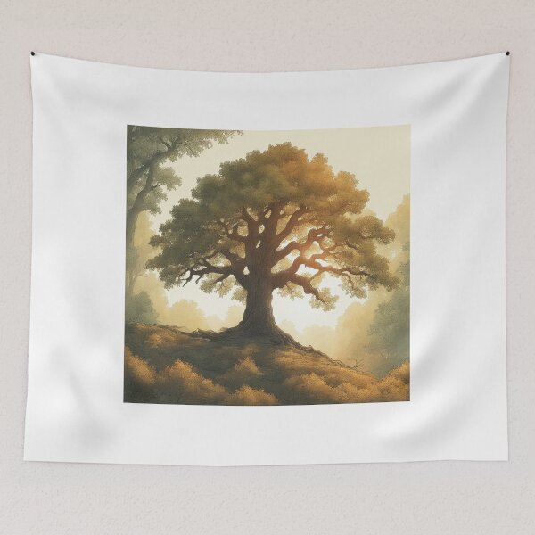 Item preview, Hand-Drawn Oak Tree Silhouette designed and sold by hjian8219.