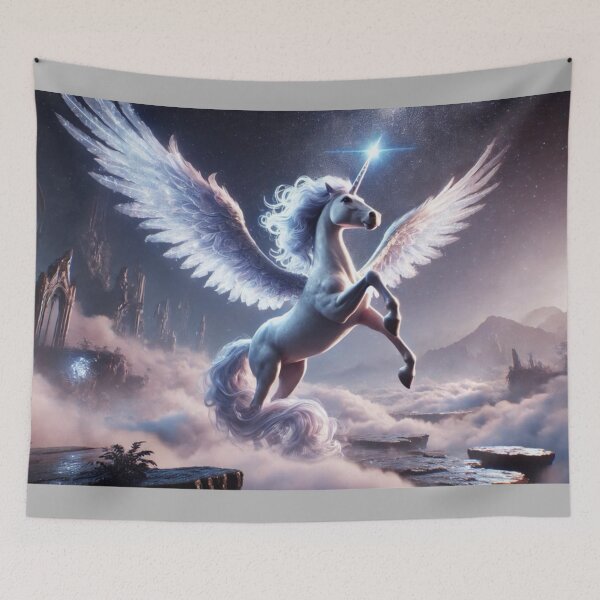 Item preview, Mystical Alicorn Hybrid in Enchanted Realm - Fantasy Creature Art designed and sold by FantasyHybrids.