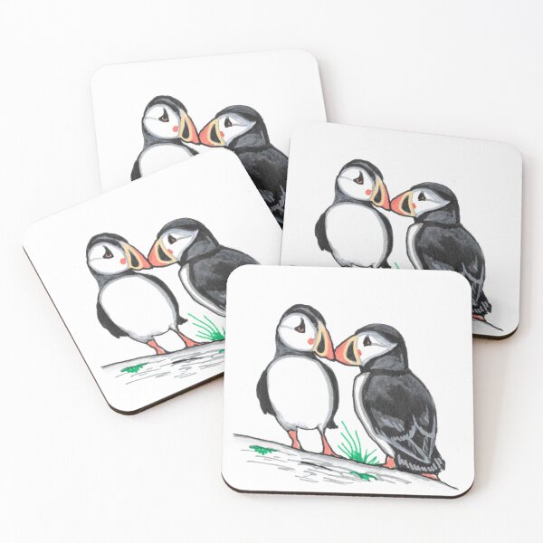 Item preview, Puffin Pair designed and sold by HalfMoonWorks.