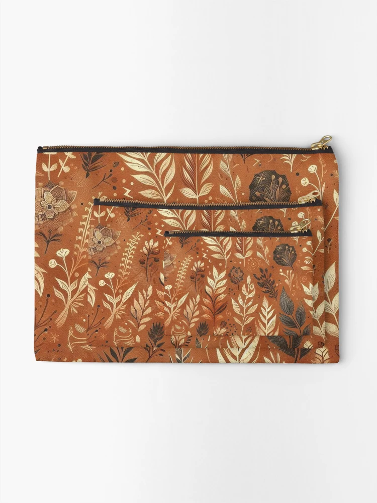 Thumbnail 2 of 4, Zipper Pouch, Rust Pattern Fabric designed and sold by Rui Fernandes.