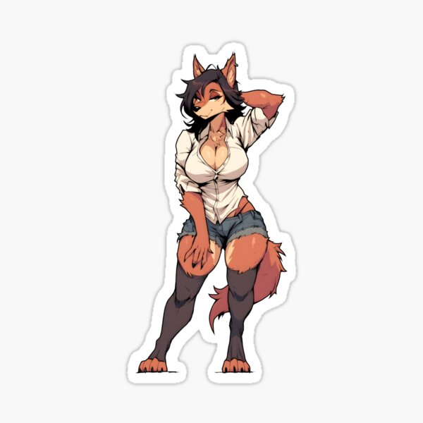 Item preview, Sultry Anthro Fox Girl in Casual Chic designed and sold by NoraNoraDesign.