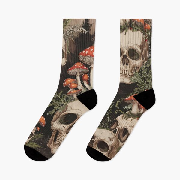 Item preview, Dark forest goblincore aesthetic goblin forestcore skulls and red amanita mushrooms  designed and sold by Fantasy Cache.