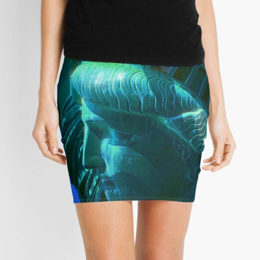 Statue of Liberty Head in The Sun Mini Skirt