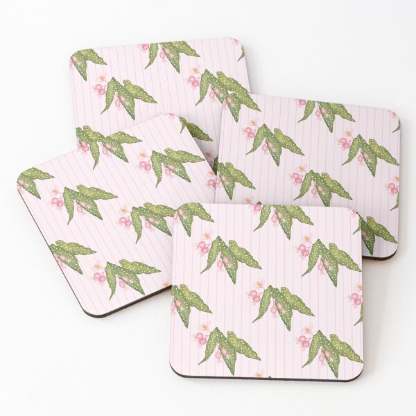 Item preview, Polka Dot Begonia on Pink Stripes designed and sold by JocelynBateson.