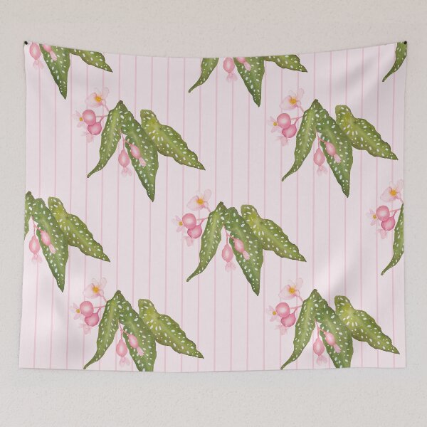 Item preview, Polka Dot Begonia on Pink Stripes designed and sold by JocelynBateson.