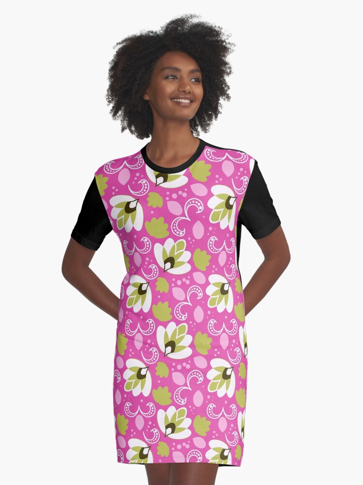 black dress with pink flowers