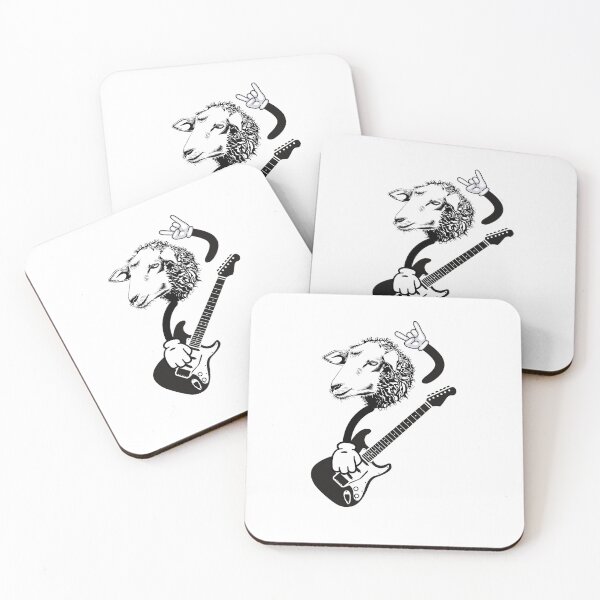 Artikelvorschau, Rockstar-Schaf, das auf der Gitarre spielt – Einzigartiges und witziges Design mit Musikthema entworfen und verkauft von omerckaca.