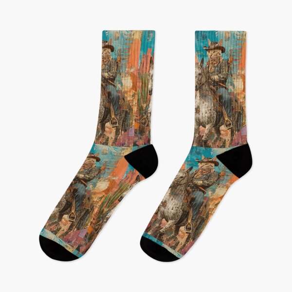 Item preview, Cat Cowboy in Desert Sun - Whimsical Western Print Collage designed and sold by zwrohn.