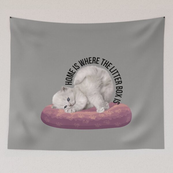 Item preview, Home is where the litter box is - T-shirt designed and sold by PosiPrints.