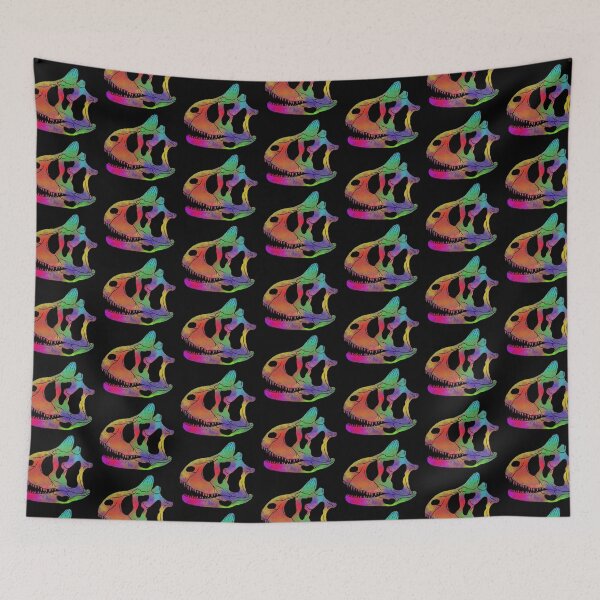 Item preview, Carnotaurus Skull (Rainbow Watercolour) designed and sold by CKing-Paleo-Art.