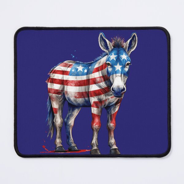 Item preview, Democrat Donkey Symbol in American Flag - Red, White and Blue designed and sold by TamarackFlair.