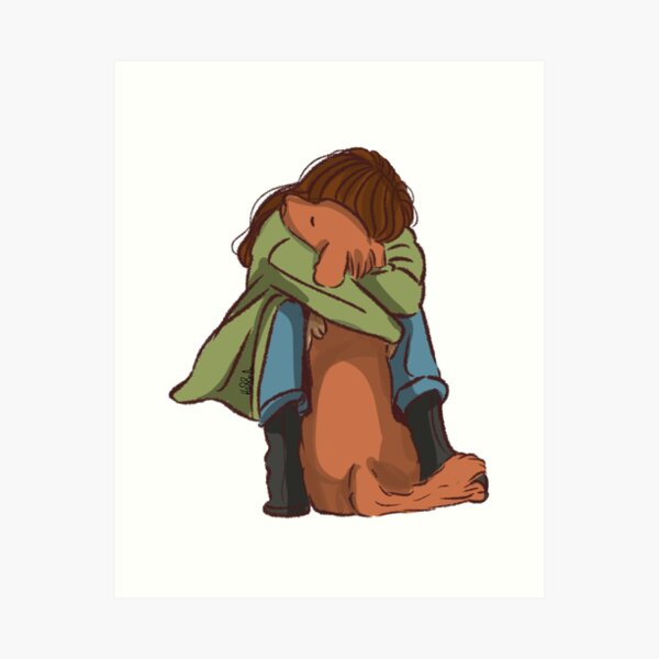 Item preview, A woman hugging her dog  designed and sold by Hessah-HA.