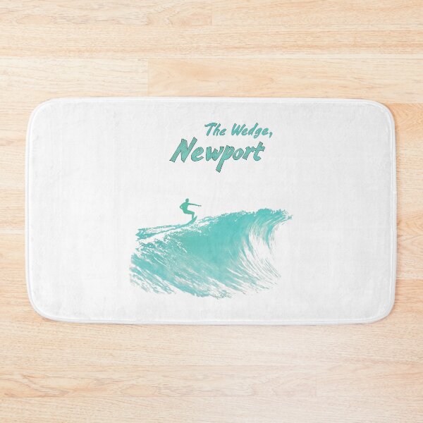 Item preview, The Wedge, Newport - Vintage Southern California Surfing Silhouette Design with Aqua and Turquoise Shades designed and sold by YardWest.