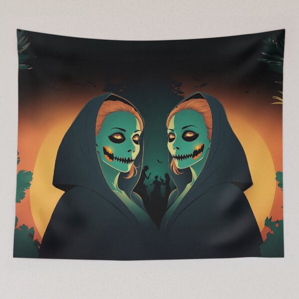 Item preview, Twin Zombies Halloween Pop Art designed and sold by TechnoWhimsy.
