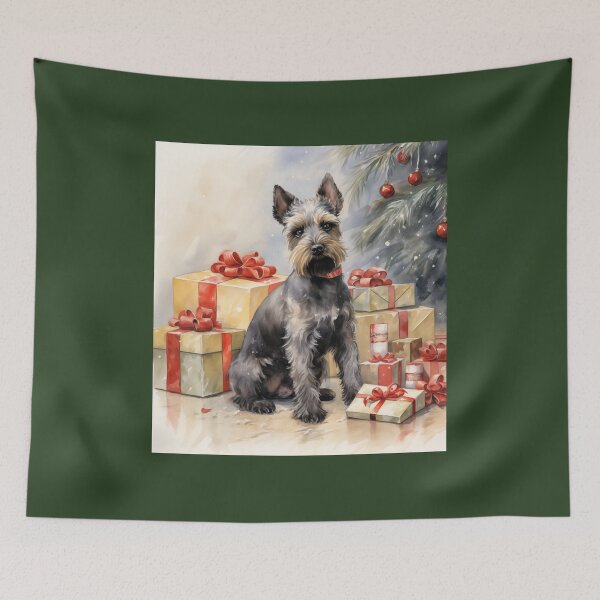 Item preview, Watercolor Christmas Schnauzer Portrait designed and sold by Samuelsboro.