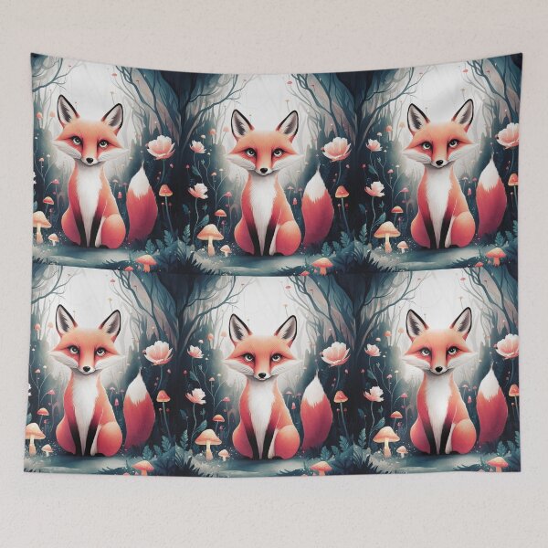 Item preview, Whimsical Fox. Fantasy cute fox, magical forest, enchanting woodland, vintage fox designed and sold by FoxVibes.