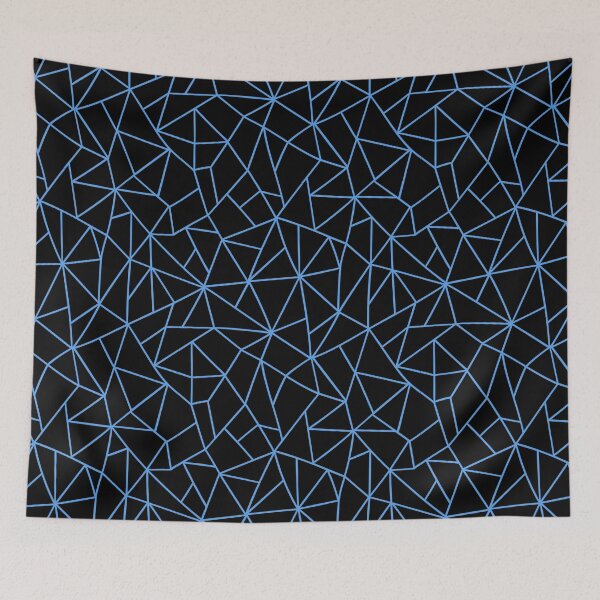 Aperçu de l'œuvre Lignes fines abstraites noires et bleues créée et vendue par tatipantazis.