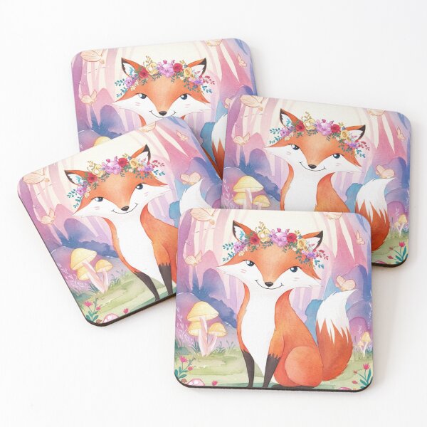 Item preview, Whimsical Fox. Fantasy cute fox, magical forest, enchanting woodland, vintage fox designed and sold by FoxVibes.