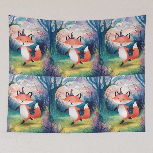 Item preview, Whimsical Fox. Fantasy cute fox, magical forest, enchanting woodland, vintage fox designed and sold by FoxVibes.