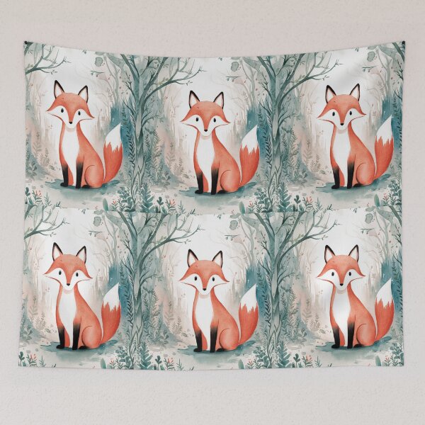Item preview, Whimsical Fox. Fantasy cute fox, magical forest, enchanting woodland, vintage fox designed and sold by FoxVibes.