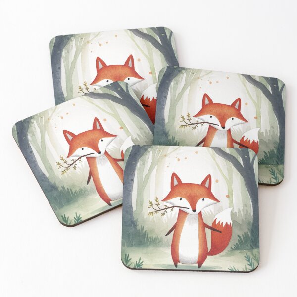 Item preview, Whimsical Fox. Fantasy cute fox, magical forest, enchanting woodland, vintage fox designed and sold by FoxVibes.