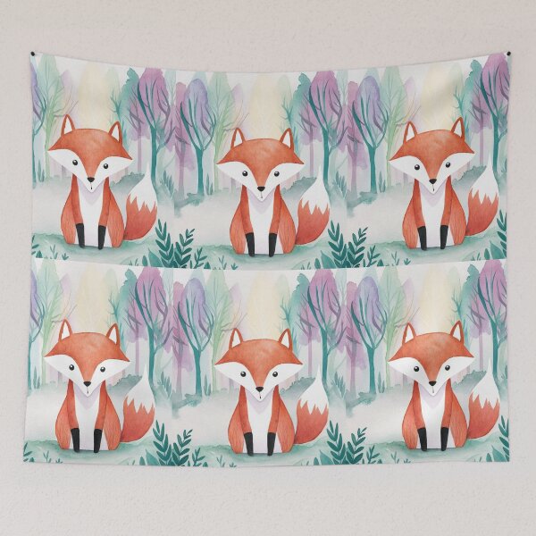 Item preview, Whimsical Fox. Fantasy cute fox, magical forest, enchanting woodland, vintage fox designed and sold by FoxVibes.