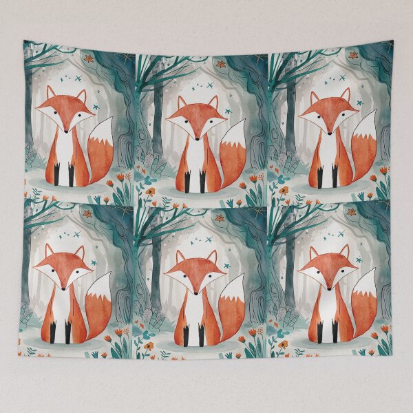 Item preview, Whimsical Fox. Fantasy cute fox, magical forest, enchanting woodland, vintage fox designed and sold by FoxVibes.
