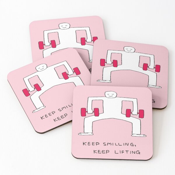 Item preview, Keep Smiling Keep Lifting Motivational Fitness designed and sold by flybubblegum.