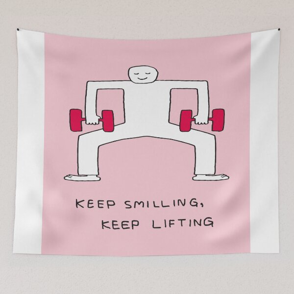 Item preview, Keep Smiling Keep Lifting Motivational Fitness designed and sold by flybubblegum.