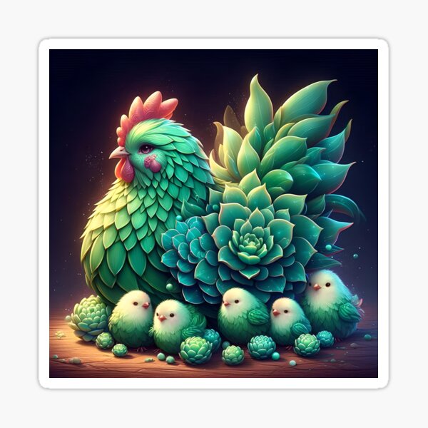 Vista previa del artículo con la obra «Gallina y polluelos», diseñado y vendido por BreezyDawnDesigns.