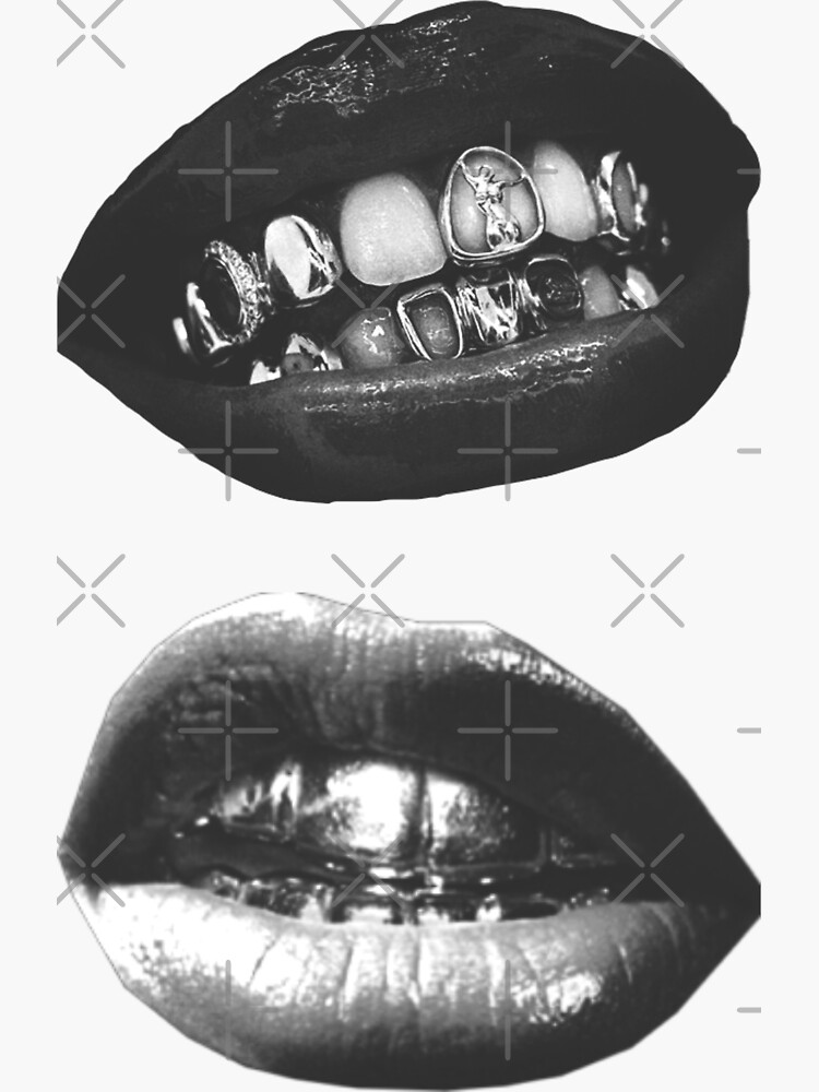 b&w teeth Sticker