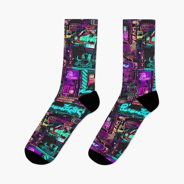 Item preview, Cyberpunk City Lights - Seamless Pattern designed and sold by Chubuter.