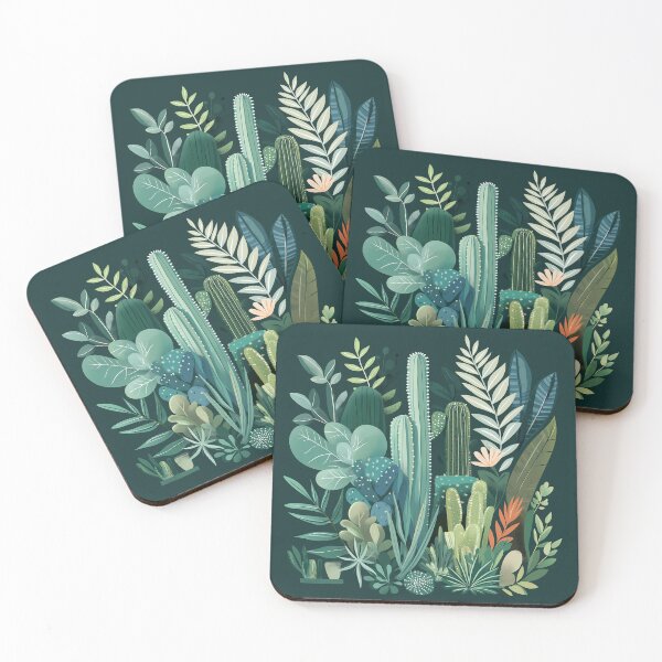 Item preview, Lush Botanical Illustration of Cacti and Tropical Plants designed and sold by BeefStroganof.