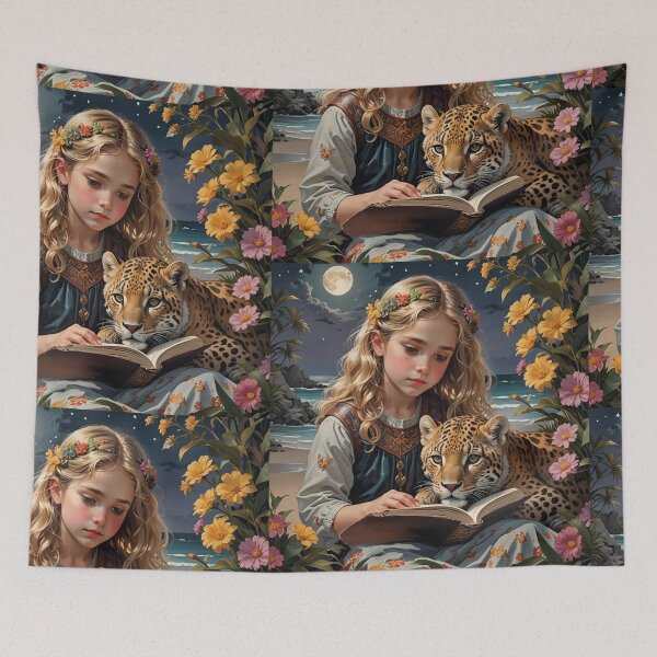 Item preview, Moonlit Beach Reader and Jaguar Cub designed and sold by IvaRenee.