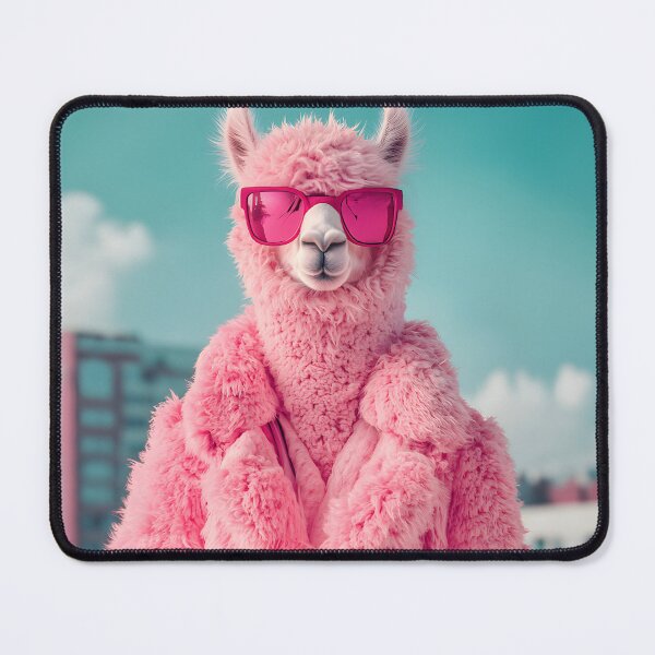 Item preview, Stylish Pink Llama - Elegant Animal in Sunglasses and Trendy Coat designed and sold by Artificial Craft.