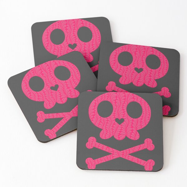 Item preview, Zen Petal Art - Cute Pink Halloween Skull and Crossbones  designed and sold by SpeakBoldly.