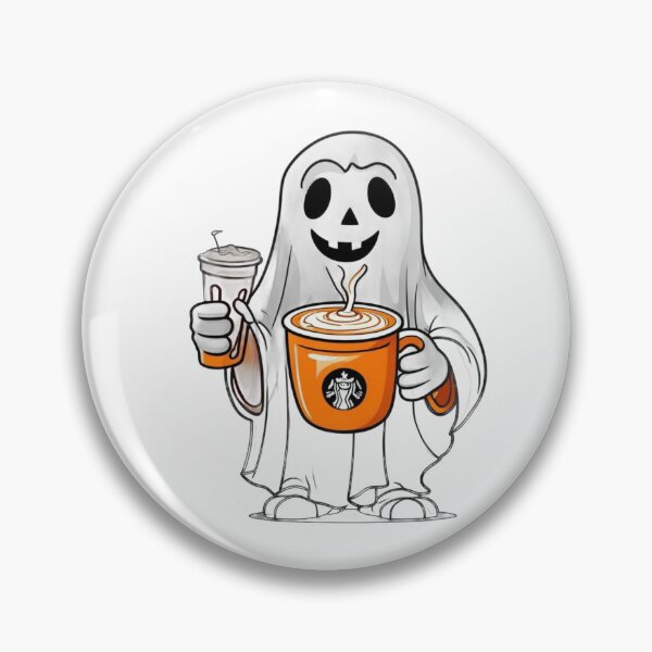 Item preview, Halloween Ghost Holding Pumpkin Spice Latte designed and sold by Travelcases.