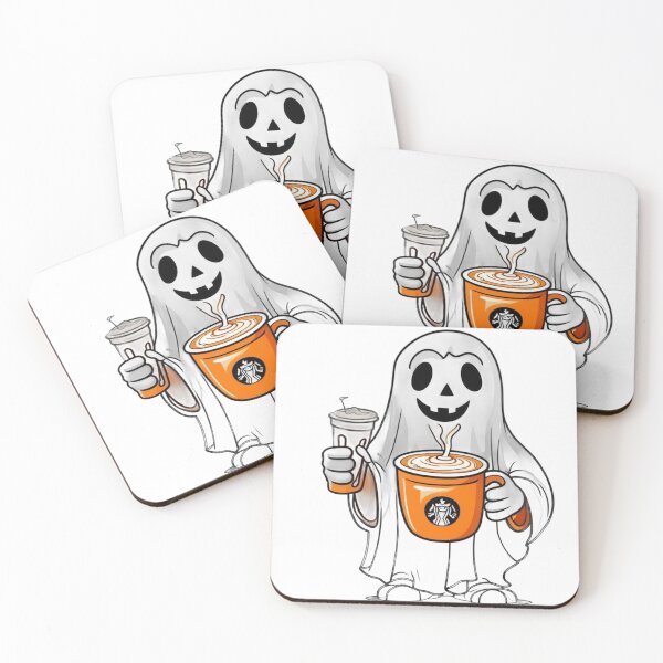 Item preview, Halloween Ghost Holding Pumpkin Spice Latte designed and sold by Travelcases.