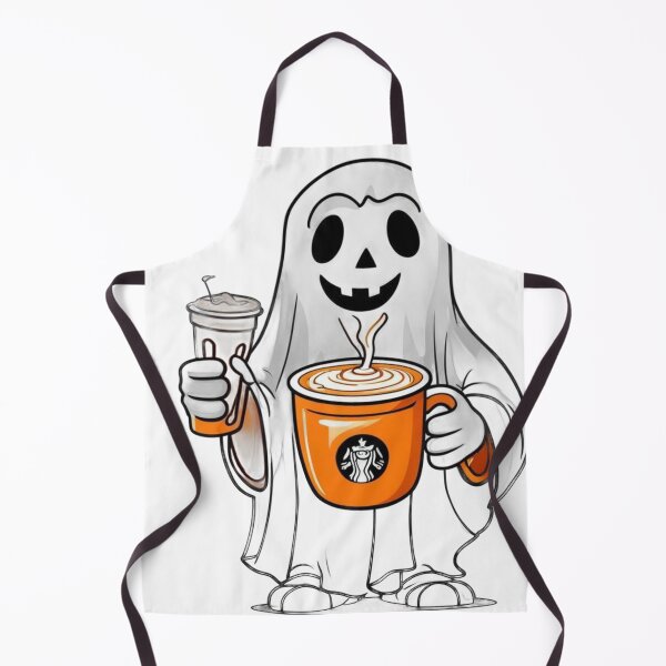 Item preview, Halloween Ghost Holding Pumpkin Spice Latte designed and sold by Travelcases.