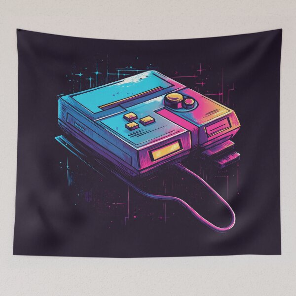 Item preview, Retro Game Console in Neon 8-Bit Pixel Art Style designed and sold by BeefStroganof.