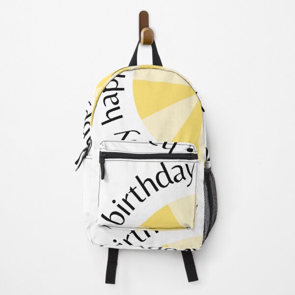 Item preview, Simple bright yellow happy birthday circle sticker words outside round designed and sold by ReynoldsFun.