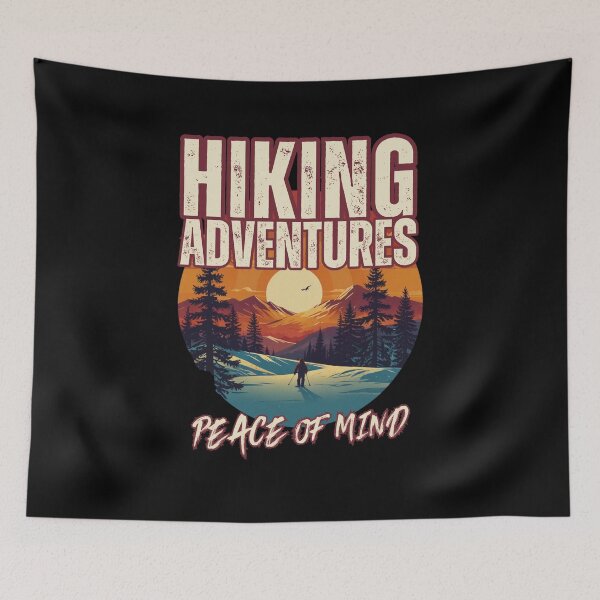Item preview, HIKING ADVENTURES peace of mind retro style mountain forest hiker design designed and sold by Jt41.