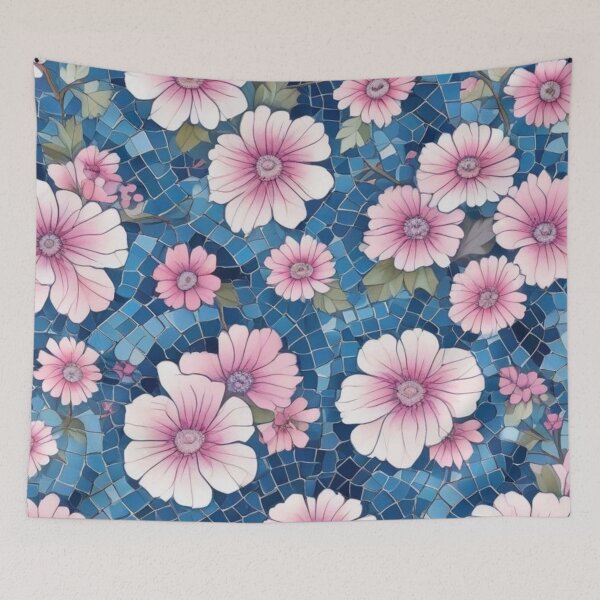 Item preview, Blue and pink mosaic designed and sold by GasconyPassion.