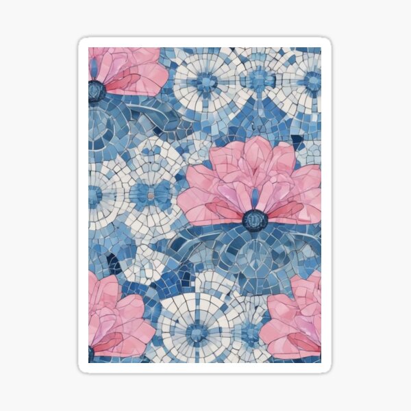 Item preview, Pink and blue mosaic designed and sold by GasconyPassion.