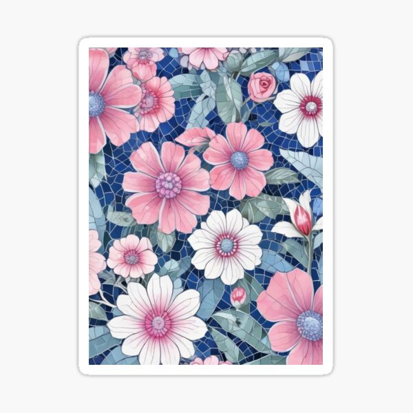 Item preview, Pink and blue mosaic designed and sold by GasconyPassion.