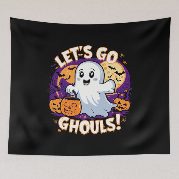 Item preview, LET'S GO GHOULS halloween cute ghost trick or treat child-friendly  designed and sold by w1ckerman.